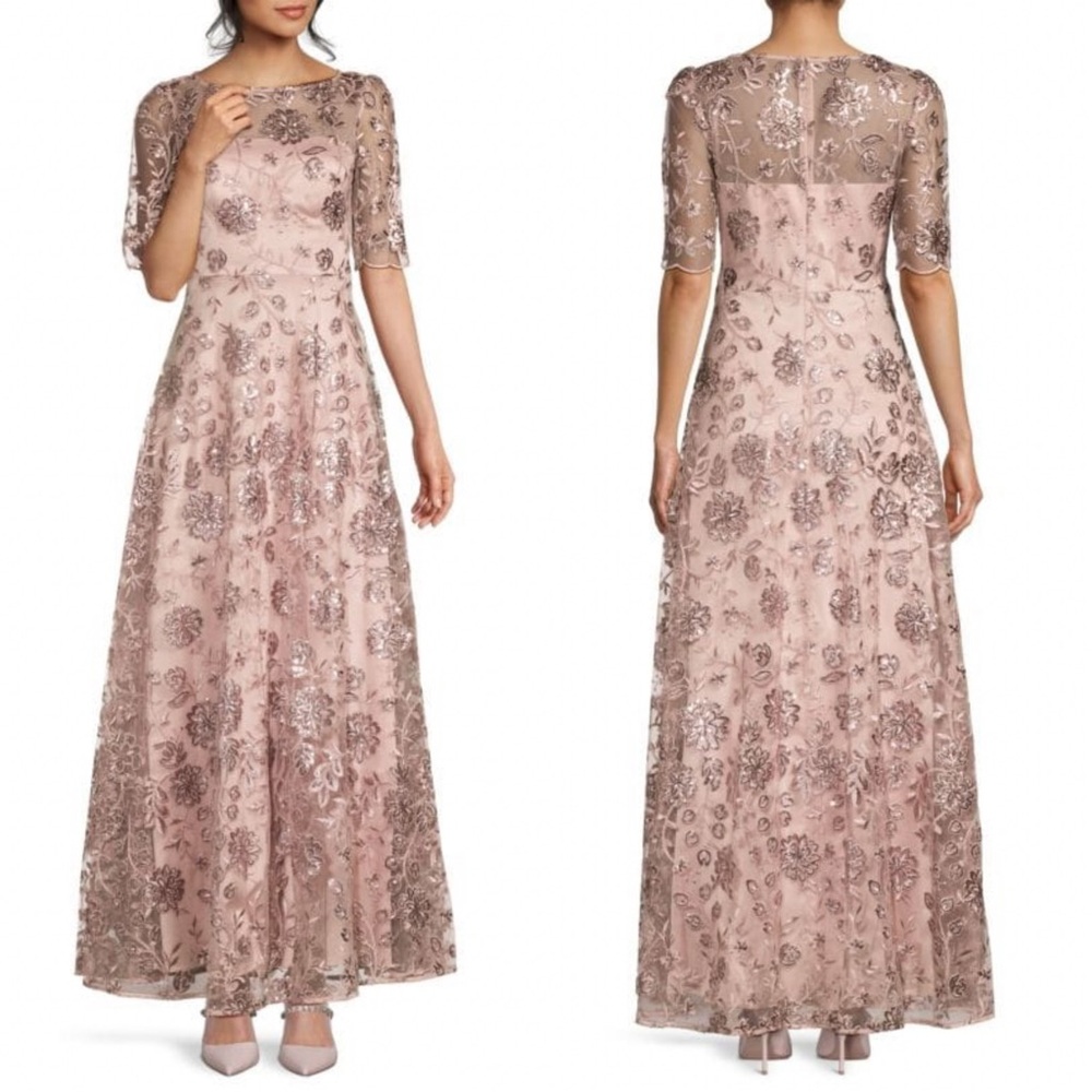 Pink Floral Embroidered Dress